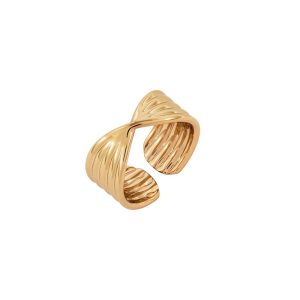 ANILLO ABIERTO T1214 CHAPADO ORO