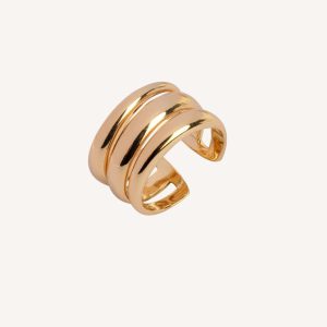 ANILLO  TIRAS T1214 CHAPADO