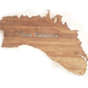 MAPA MENORCA TALLADO MADERA CON LUCES