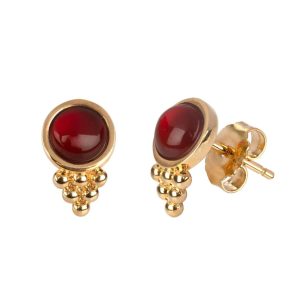 PEND RED AGATA CHAPADO ORO